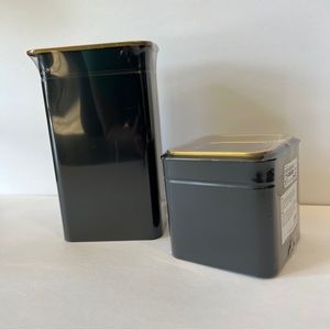 IKEA BLOMNING Coffee/tea canister Set. Black With Gold Rim. Brand New.